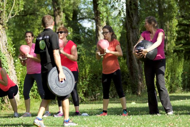 Coach group training outdoor